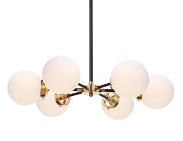 Caleb 28" Brass Cluster Pendant - JONATHAN Y